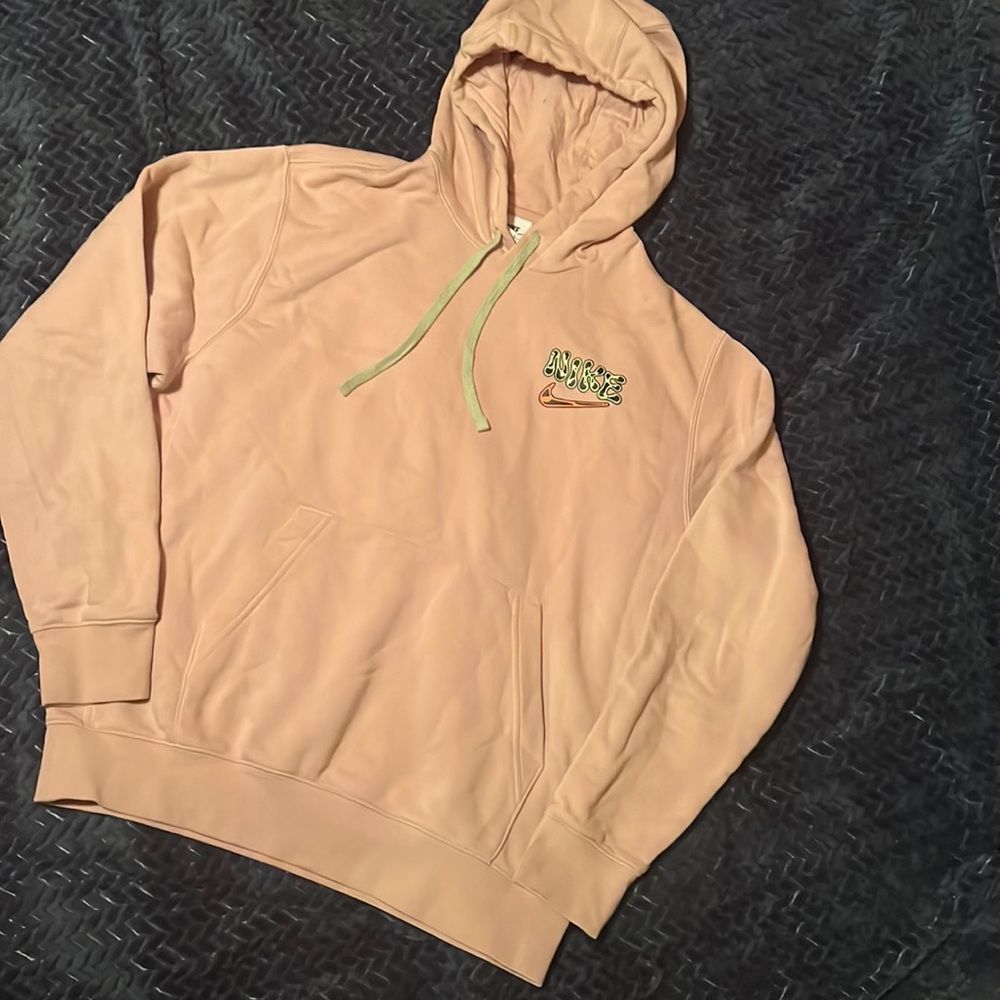 Men’s Nike hoodie worn once pale pink